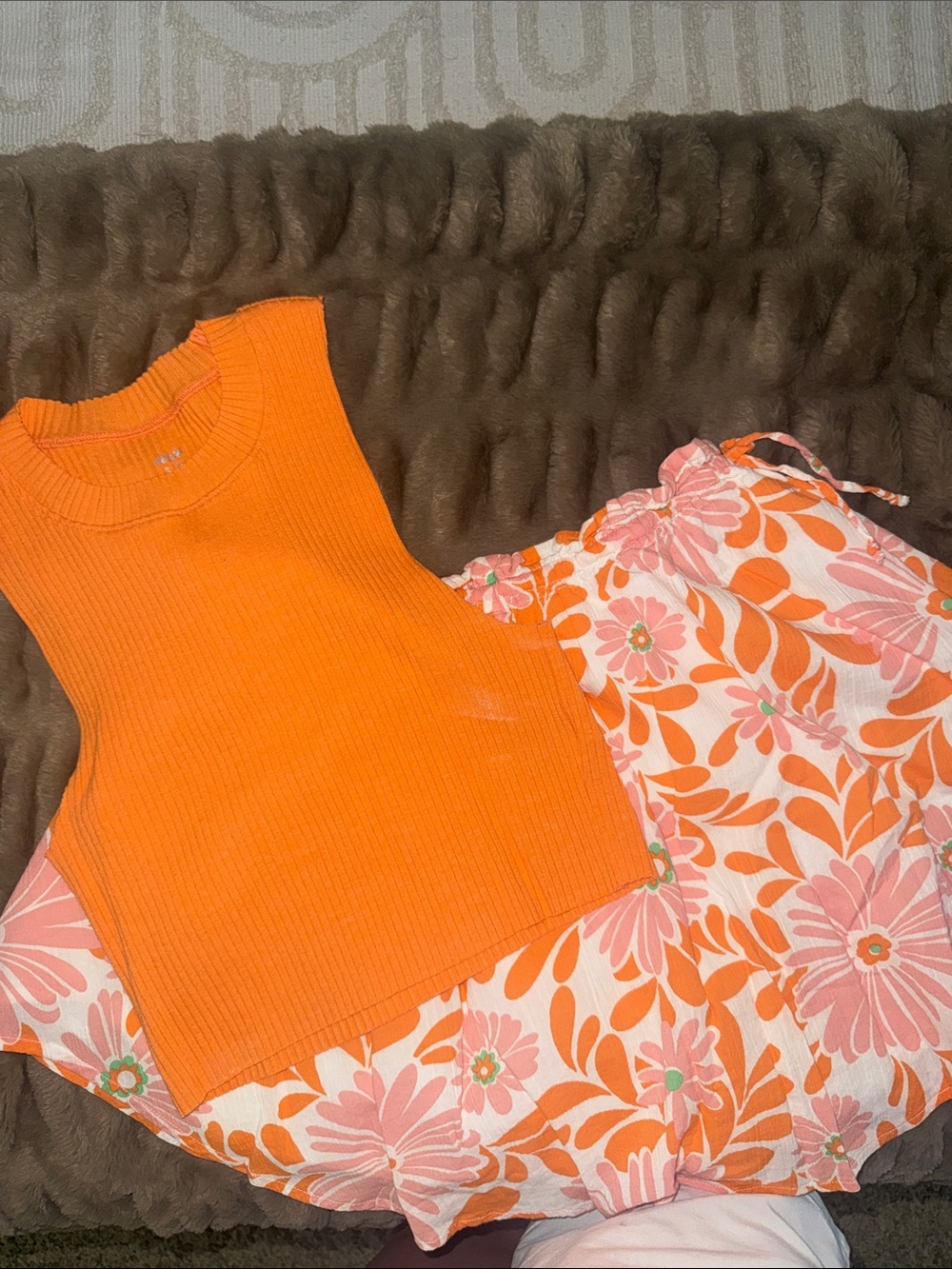 Aerie orange top & skirt set